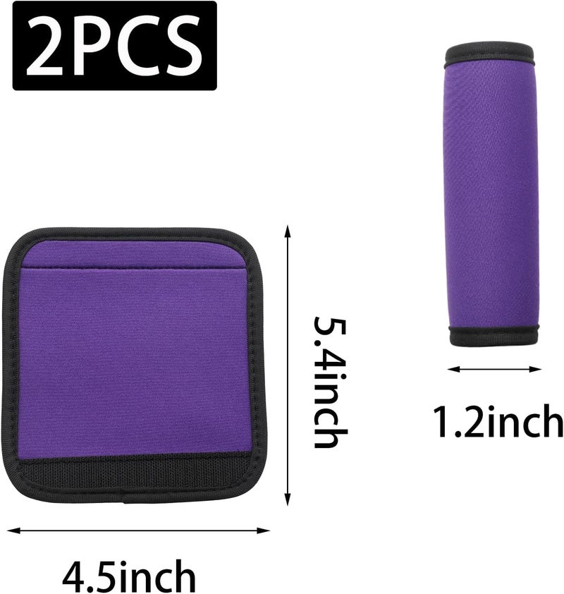 JAKOUE 2pcs Purple Luggage Handle Wraps for Suitcase- Soft Suitcase Handle Covers for Travel Accessories（ Bright Color for Suitcase Tags Identifiers ） - Image 2